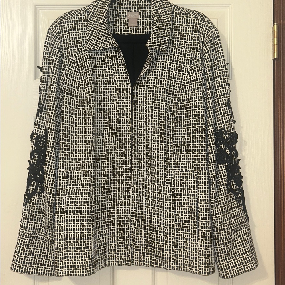 Vintage Chico's Pointe Topper Geometric Jacket